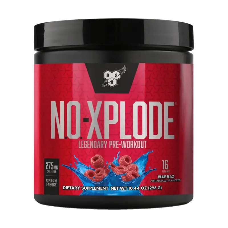 BSN N.O.-Xplode 16 servings · Blue Raz — Pre-Workout