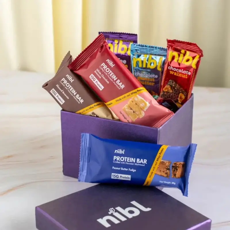 nibl protein and granola bars on the shelf